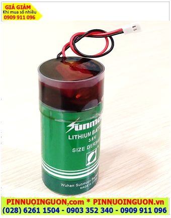 Pin Sunmoon ER34615-1HPC1520, Pin nuôi nguồn PLC Sunmoon ER34615 đã kết nối 01 viên pin Sunmoon HPC1520 chính hãng